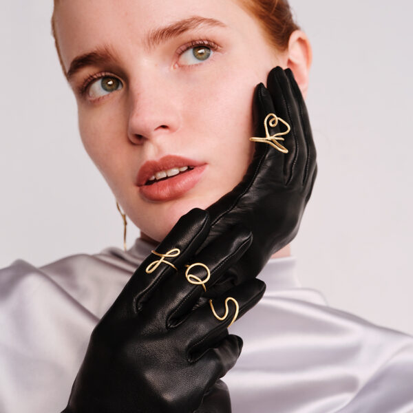 Alternative view of S Ring - Gold pl. Silver