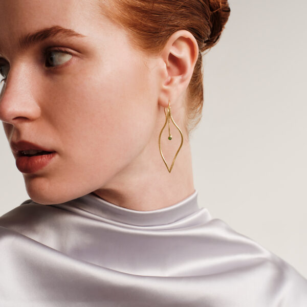 Alternative view of FILLA Earrings - Gold pl. Silver & Tourmaline