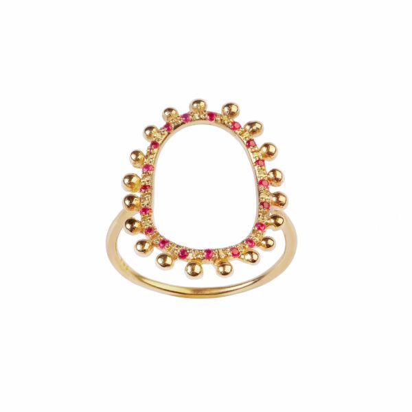 QUEEN - Solid Gold Ring, Rubies