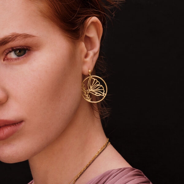 Alternative view of MADAME BUTTERFLY Earrings - Gold pl. Silver