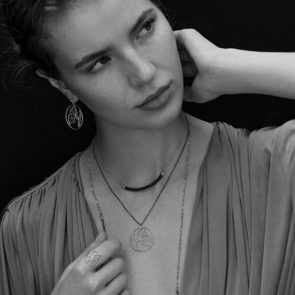 Alternative view of MADAME BUTTERFLY Necklace - Pl. Silver