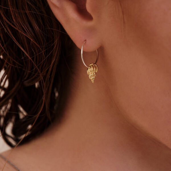 Alternative view of BY THE SEA SHELL Earrings - Gold pl. Silver