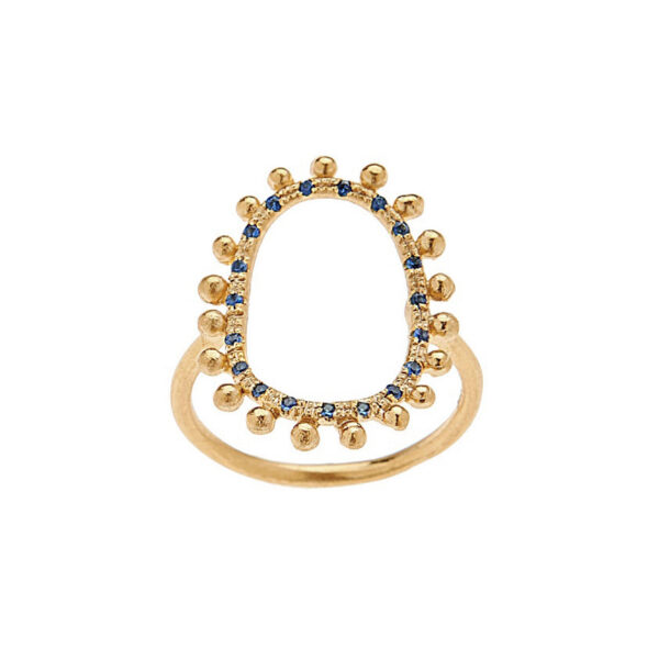 QUEEN - Solid Gold Ring, Blue Sapphires