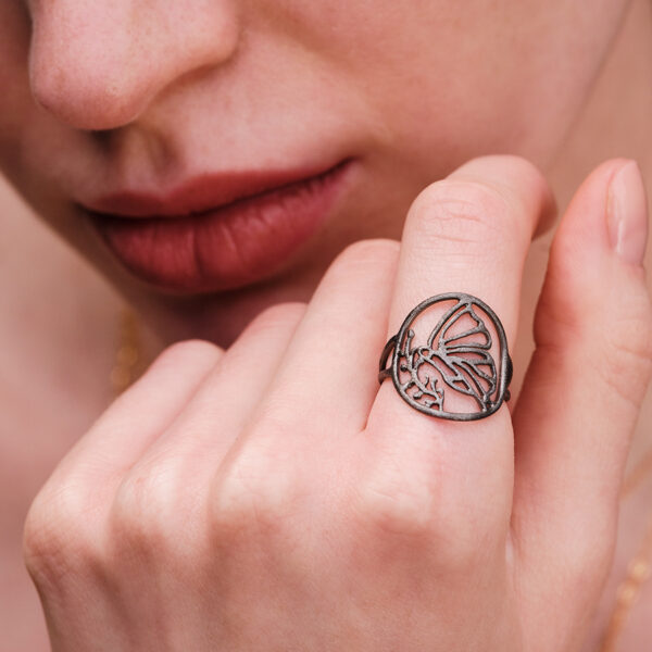 Alternative view of MADAME BUTTERFLY Ring - Pl. Silver