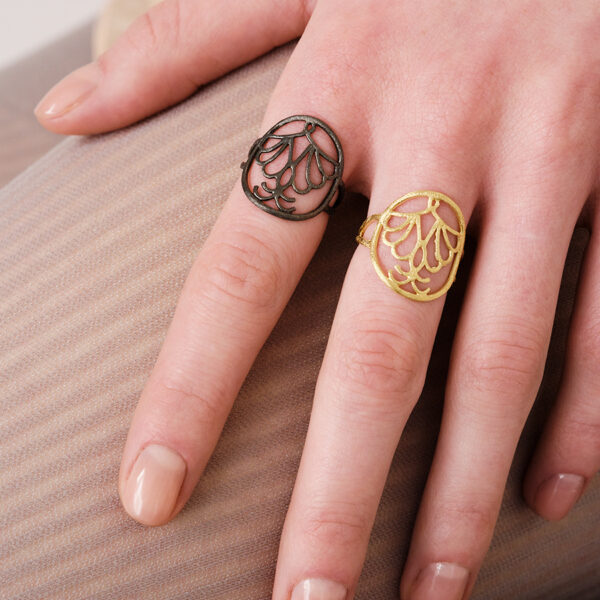 Alternative view of MADAME PEACOCK Ring - Pl. Silver