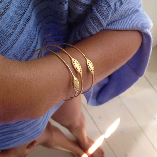 Alternative view of IRIS Bangle - Gold pl. Silver & Sapphires