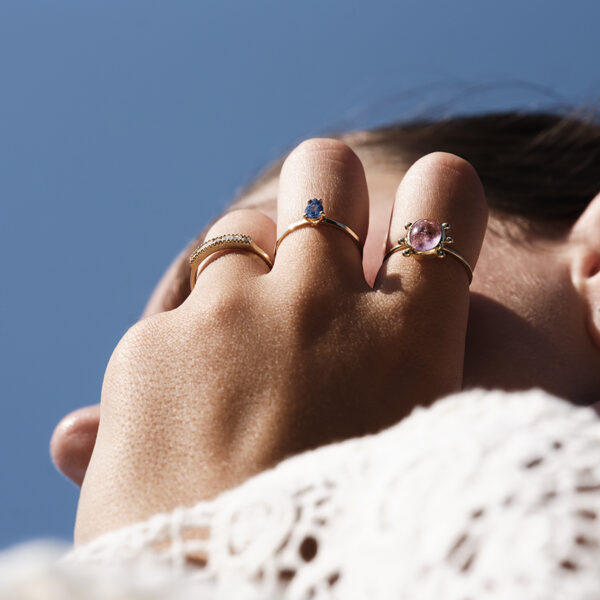 Alternative view of MY PRECIOUS - Solid Gold Solitaire Ring, Blue Sapphire
