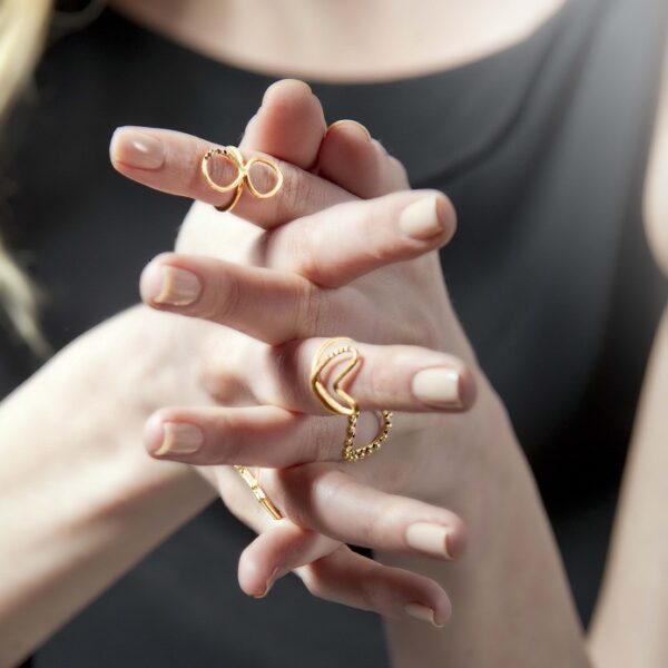 Alternative view of EROS - Solid Gold Ring, White Diamonds
