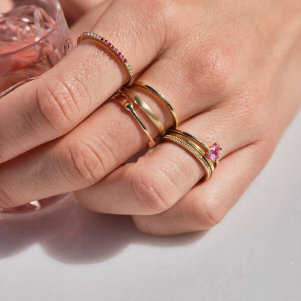 Alternative view of ETERNITY - Solid Gold Ring, Diamonds & Rubies & Sapphires