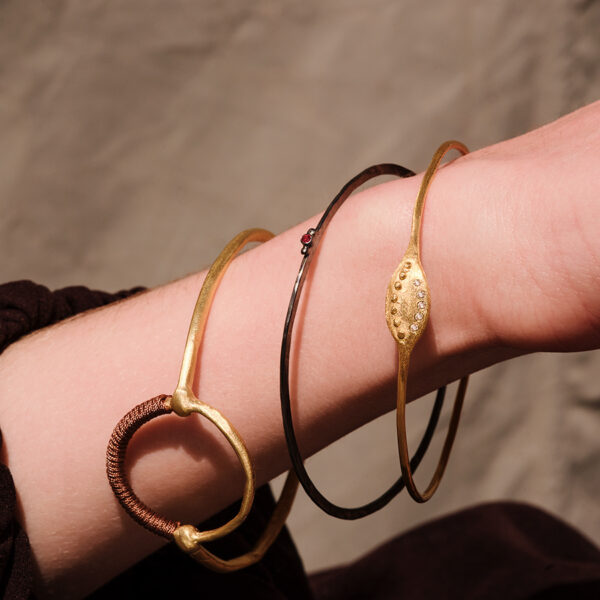 Alternative view of EPOCH Bangle - Pl. Silver & Ruby