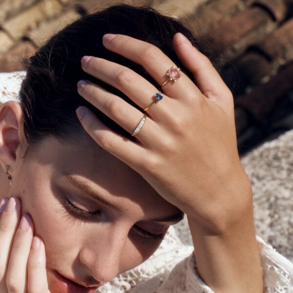 Alternative view of SMELL THE ROSES - Solid Gold Ring, Diamonds