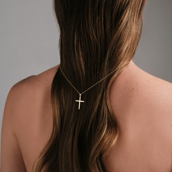 Alternative view of Handmade Cross IV - Solid Gold, White Diamond