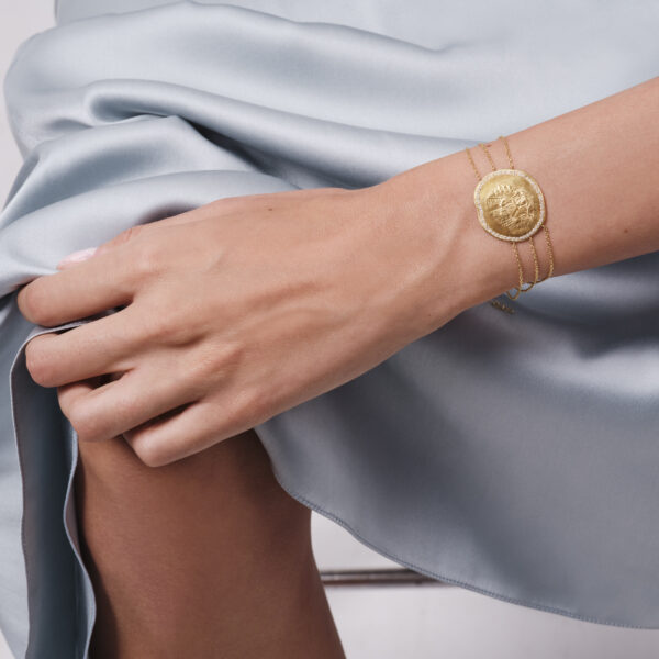 Alternative view of CONSTANTINATO - Solid Gold Chain Bracelet, White Diamonds