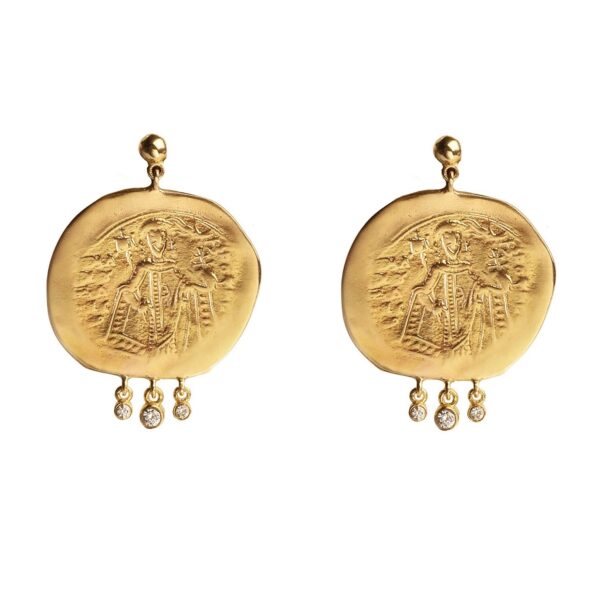CONSTANTINATO - Solid Gold Earrings, Diamonds