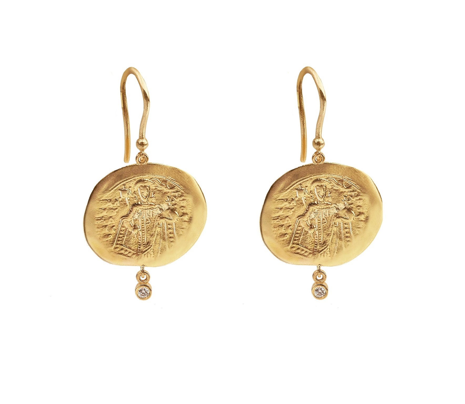 CONSTANTINATO - Solid Gold Small Earrings, Diamonds