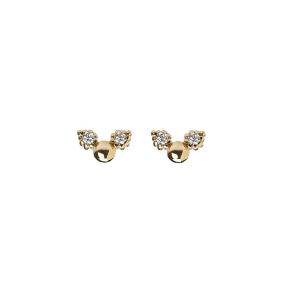 TINY WINGS - Solid Gold Earrings, Diamonds