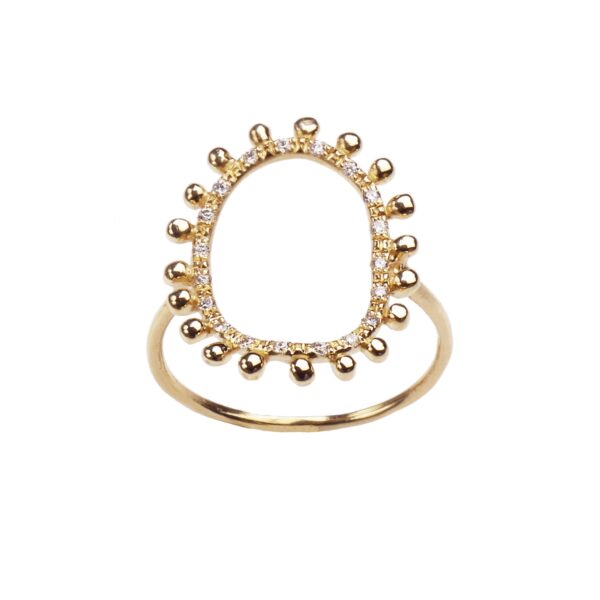 QUEEN - Solid Gold Ring, Diamonds