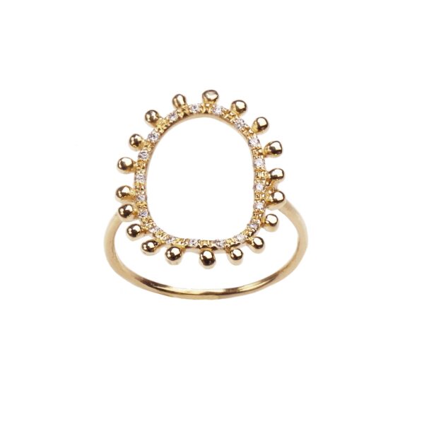 QUEEN - Solid Gold Ring, Diamonds