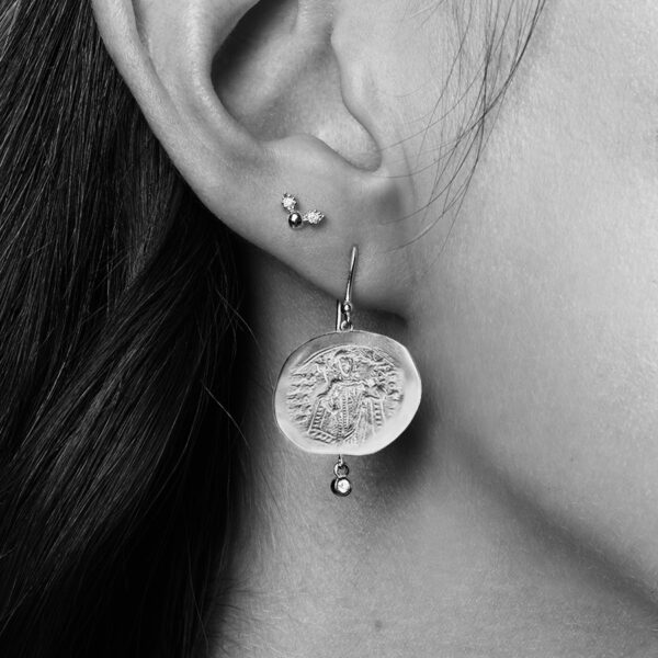 Alternative view of TINY WINGS - Solid Gold Earrings, Rubies