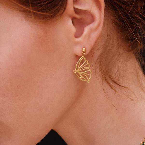Alternative view of MADAME BUTTERFLY Earrings - Gold pl. Silver