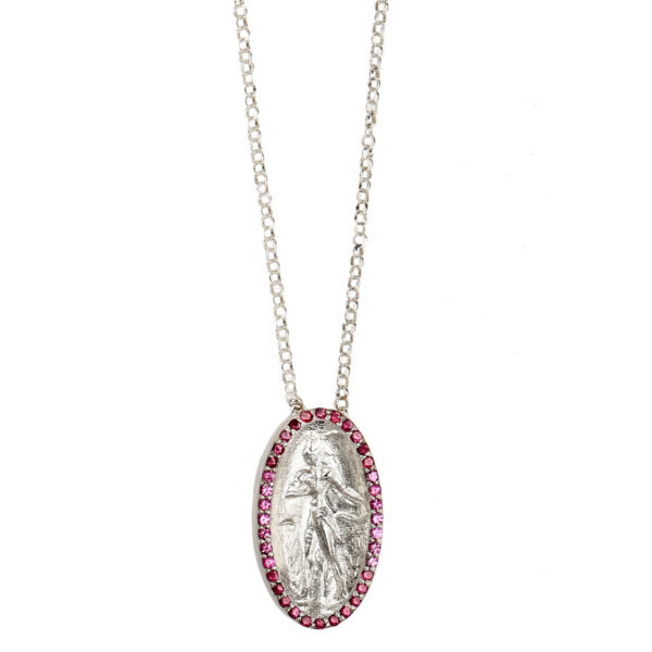 PRINCE OF LILIES Necklace - Silver, Rubies & Hot pink Sapphires