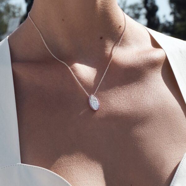 Alternative view of PRINCE OF LILIES Necklace - Silver, Rubies & Hot pink Sapphires