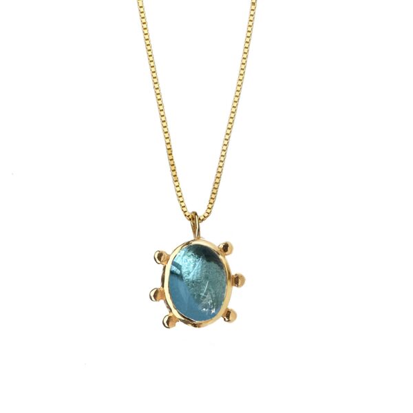 BLUE TOPAZ Necklace - Solid Gold