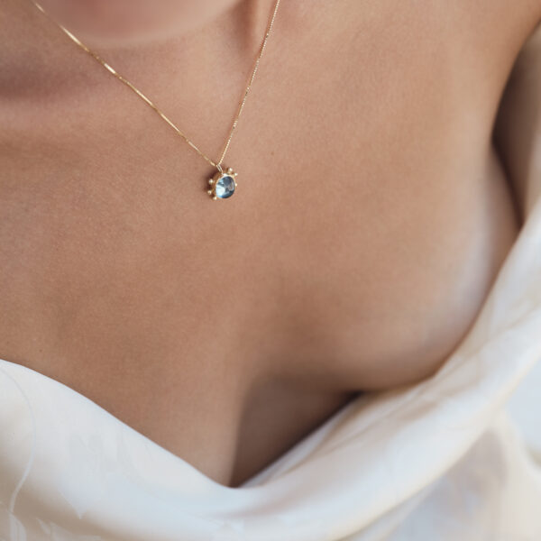 Alternative view of BLUE TOPAZ Necklace - Solid Gold