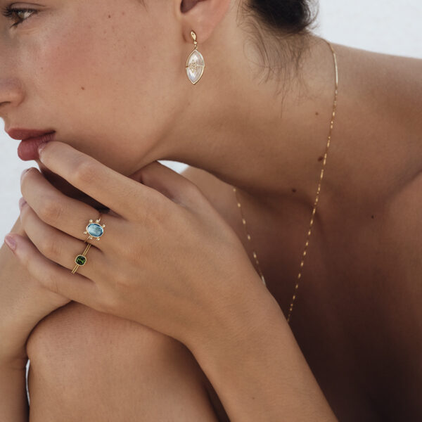 Alternative view of BLUE TOPAZ Ring - Solid Gold