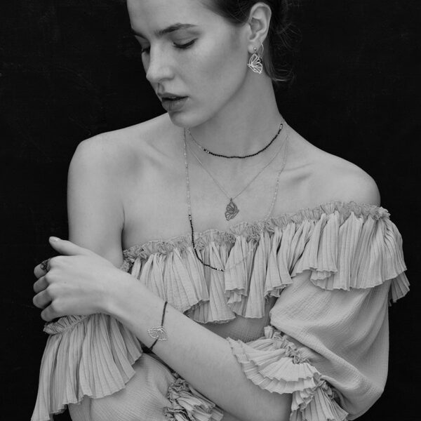 Alternative view of MADAME BUTTERFLY Necklace - Pl. Silver