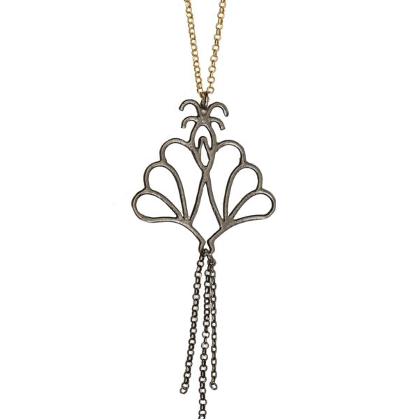 MADAME PEACOCK Necklace with chains - Pl. Silver