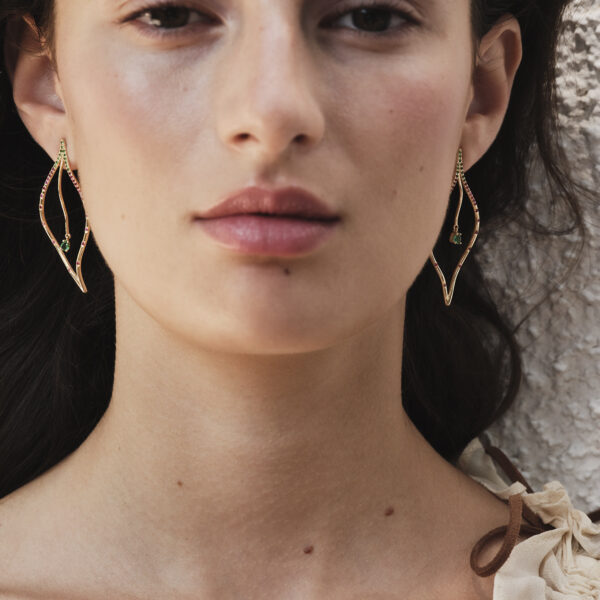 Alternative view of FILLA REFINED - Solid Gold Earrings, Precious stones