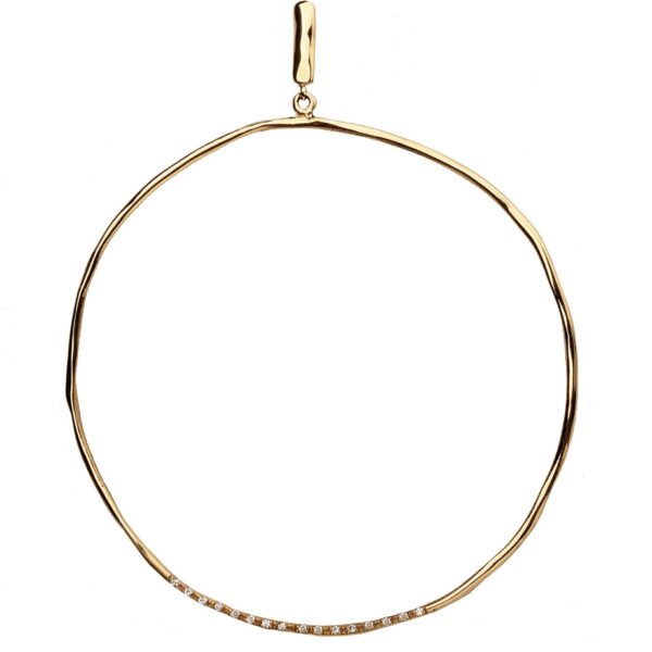 GEOMETRY CIRCLE - Solid Gold Single Earring, Diamonds