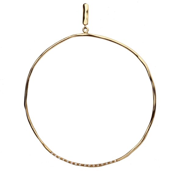 GEOMETRY CIRCLE - Solid Gold Single Earring, Diamonds
