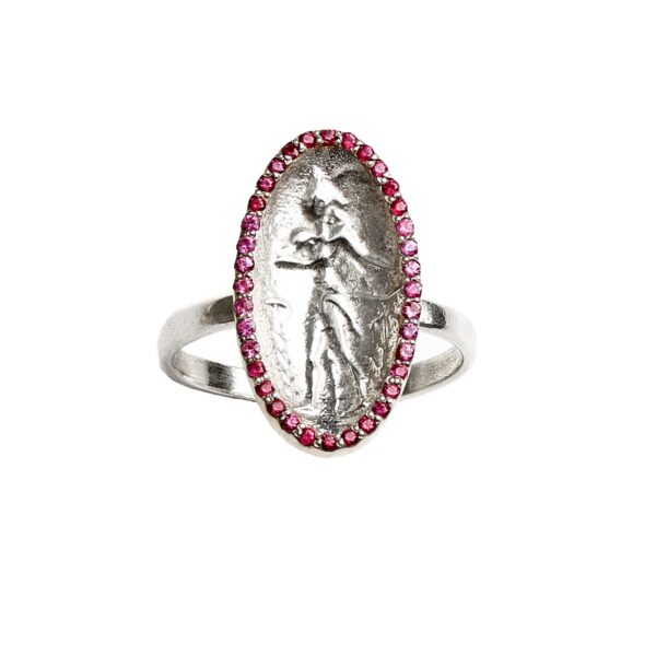 PRINCE OF LILIES Ring - Silver, Rubies & Hot pink Sapphires