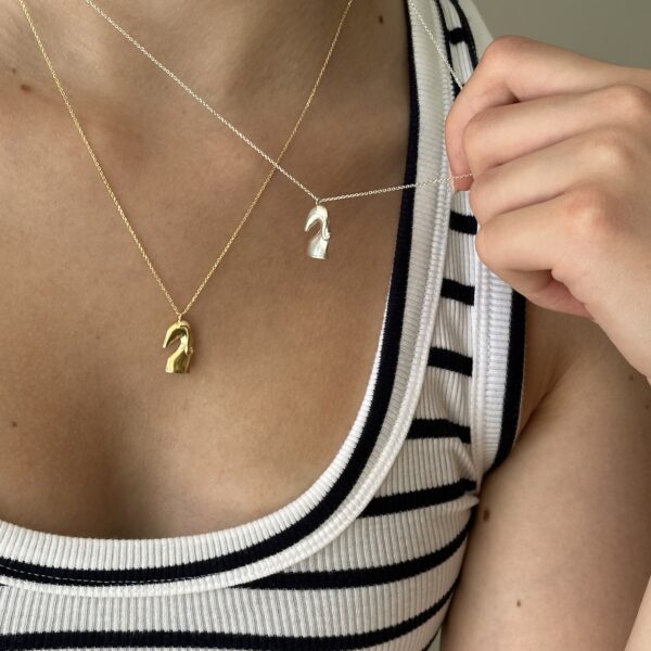 Alternative view of THE KNIGHT Lucky Charm Necklace - Gold pl. Silver