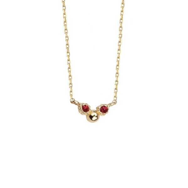 TINY WINGS - Solid Gold Necklace, Rubies