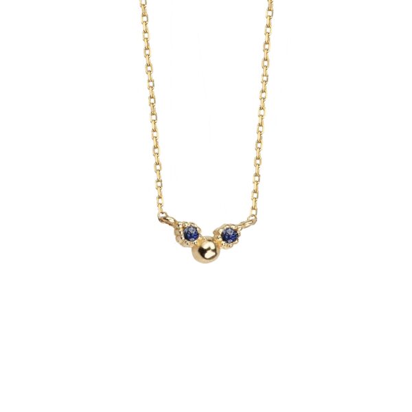 TINY WINGS - Solid Gold Necklace, Sapphires