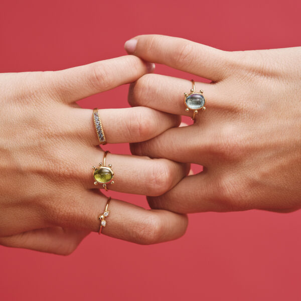 Alternative view of TINY WINGS - Solid Gold Ring, Diamonds