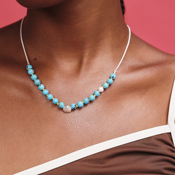Alternative view of SEA IN BLUE - Silver, Turquoise & Pearl