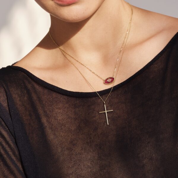Alternative view of HALO Handmade Cross Large - Solid Gold