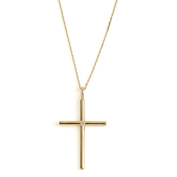 HALO Handmade Cross Large - Solid Gold, Diamond