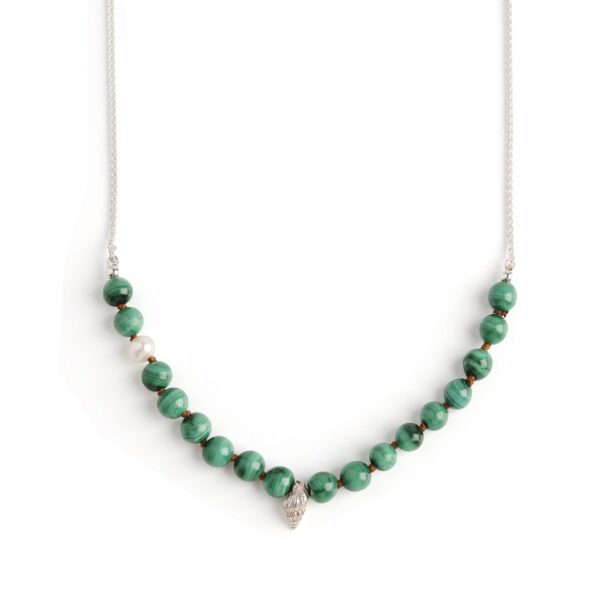SEA IN BLUE - Silver, Malachite & Pearl