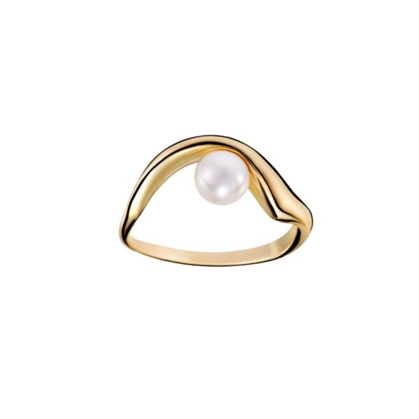 MOON GAZER - Solid Gold Ring, Pearl