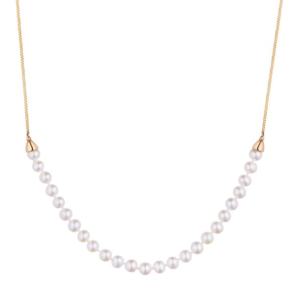 MOON TRACES - Solid Gold Necklace, Pearls