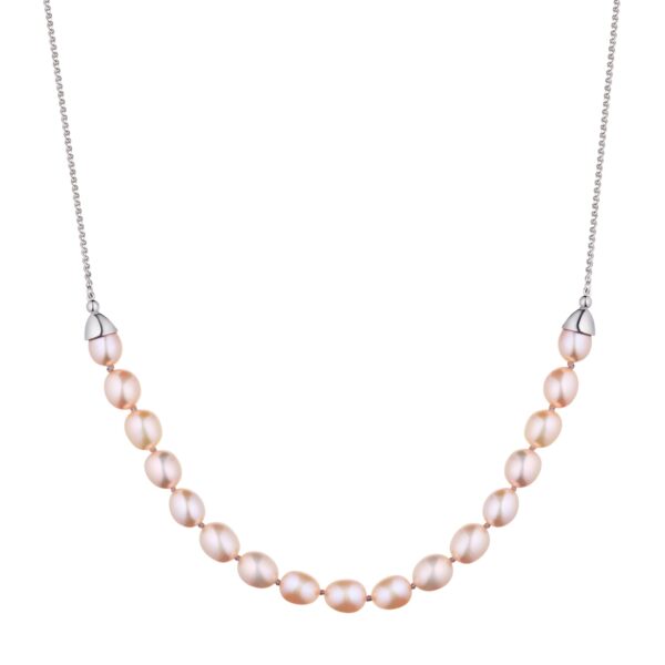 MOON TRACES - Silver Necklace, Pearls