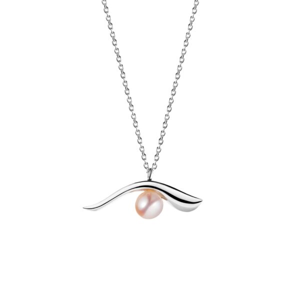 MOON GAZER - Silver Necklace, Pearl