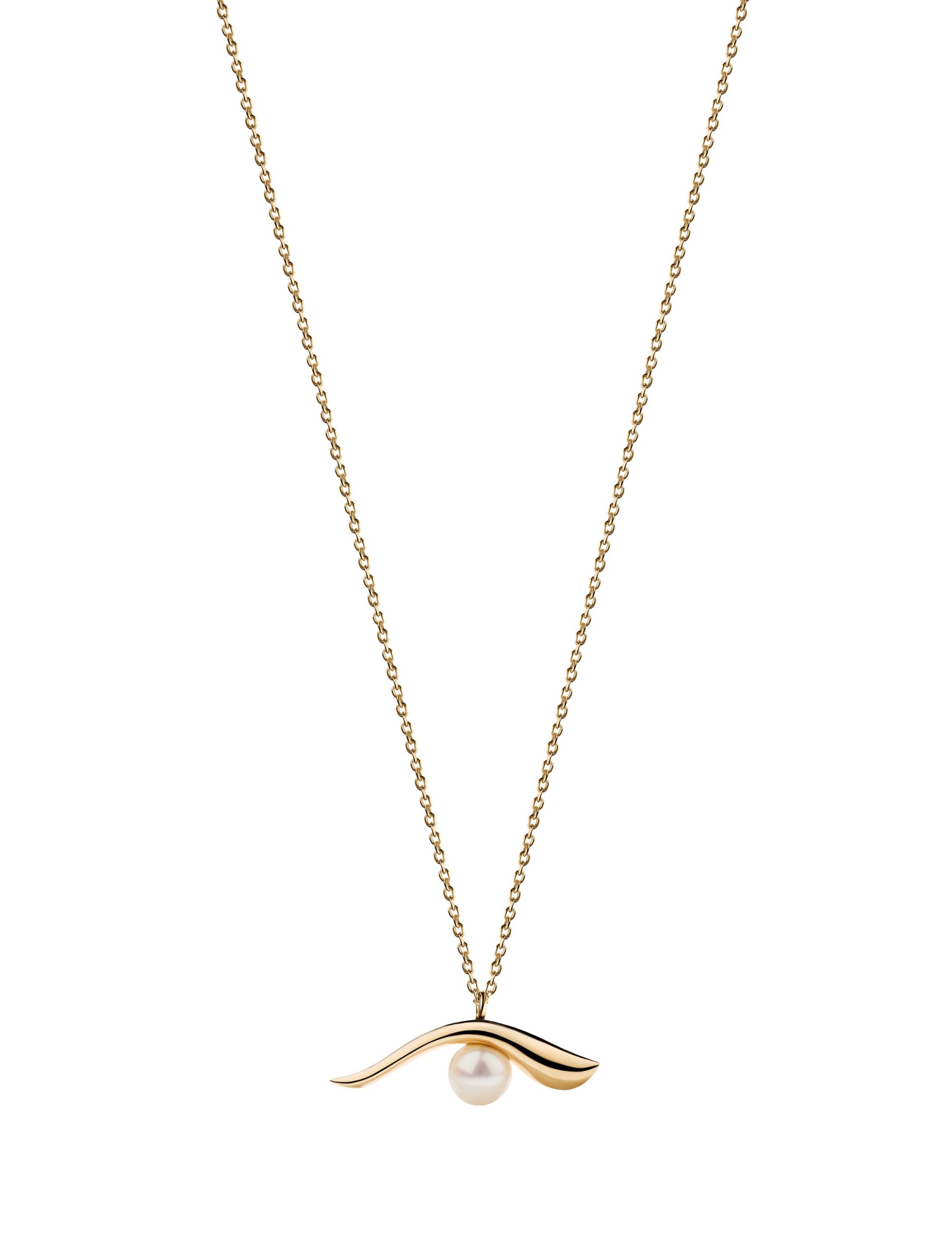 MOON GAZER - Solid Gold Necklace, Pearl - Image 2