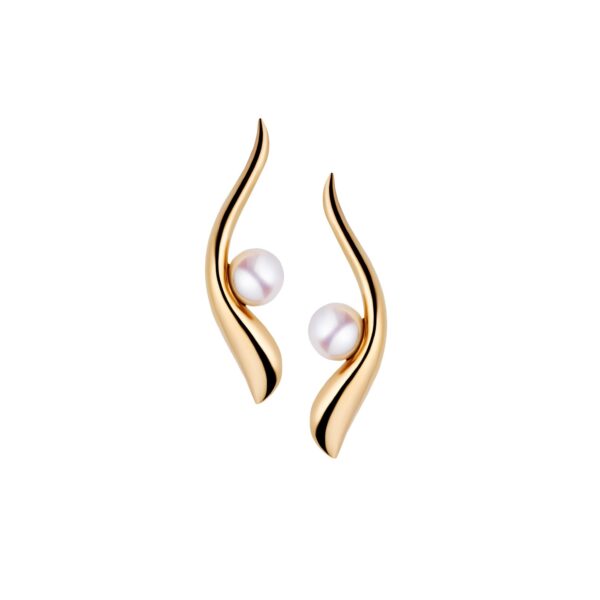 MOON GAZER - Solid Gold Earrings, Pearls