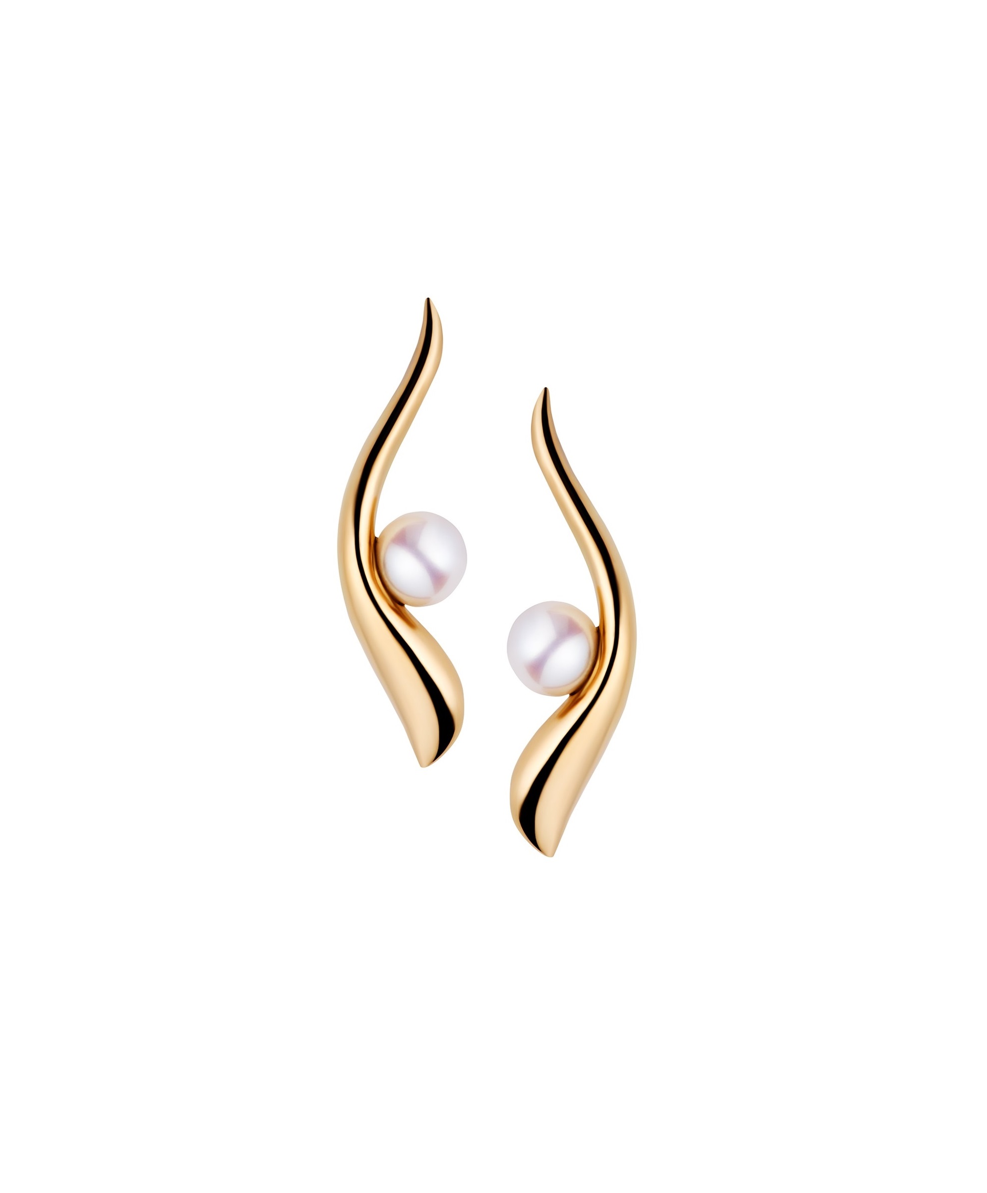 MOON GAZER - Solid Gold Earrings, Pearls